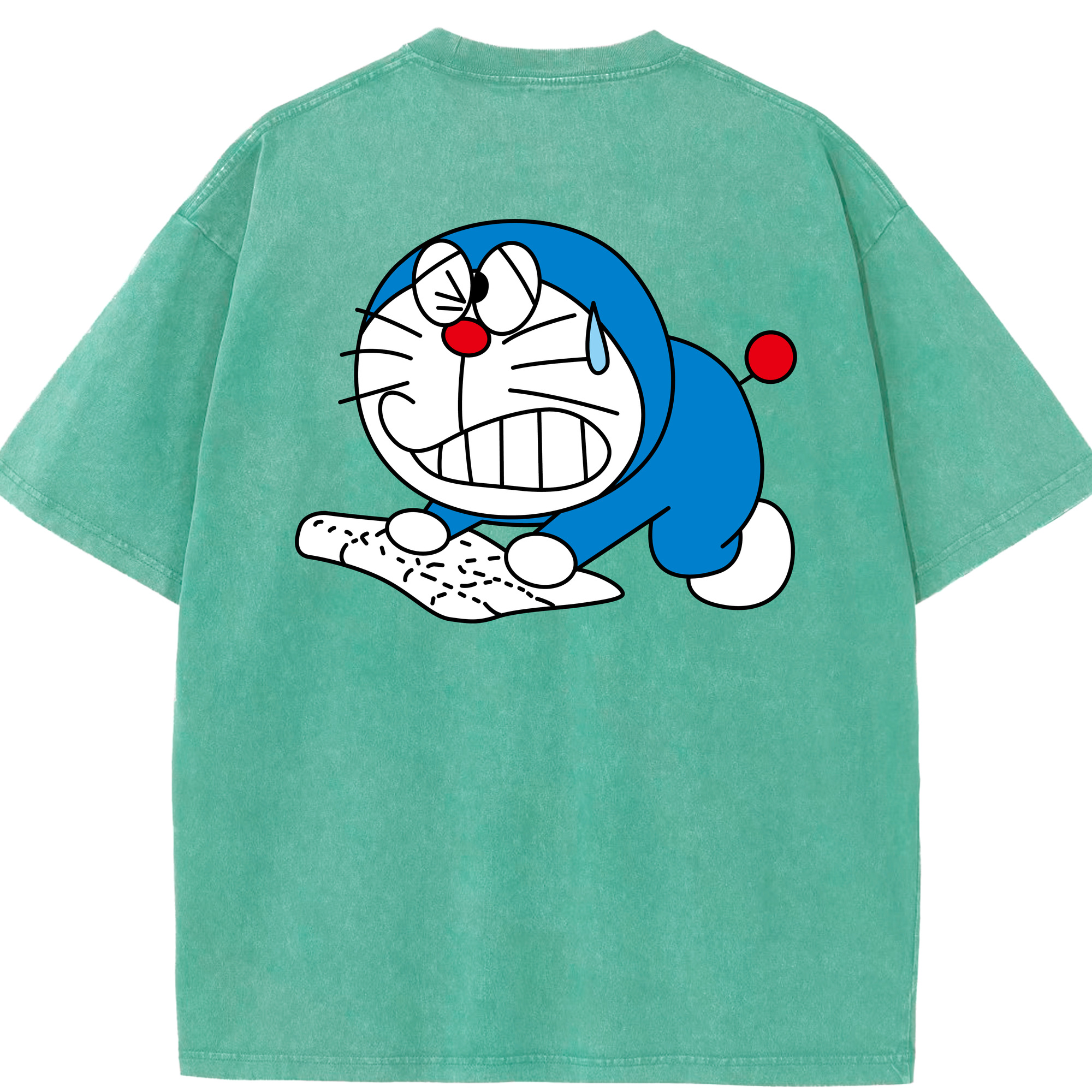 （画像用） ドラえもん Doraemon 綿100% ヴィンテージ風 半袖Tシャツ（背面プリント）